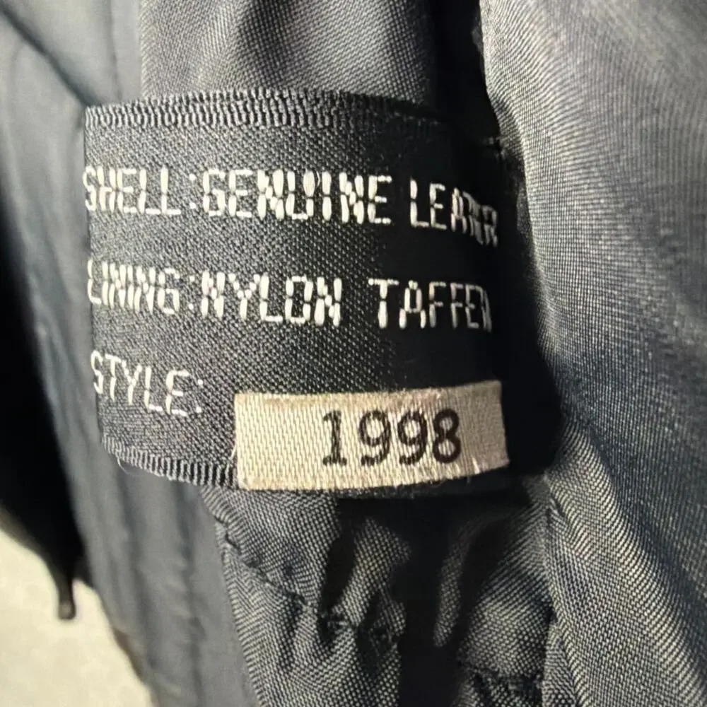 Vintage 1998 Wilsons Leather Moto Jacket Mens 40 Black Biker Y2K Motorcycle
